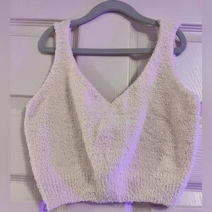 Cozy Cream Sleeveless Crop Top
